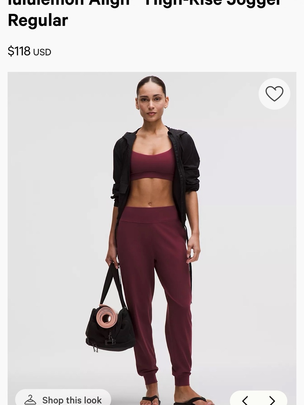 $118 Lululemon Align Jogger Women 28" Inseam High Rise Red Burgundy Size 8